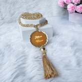 Golden Crystal Tasbeeh with name (100 beads)